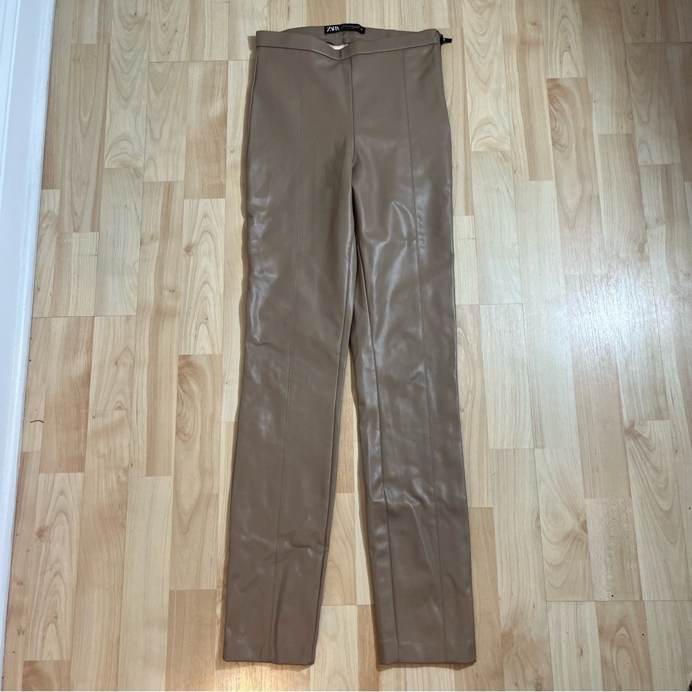 Zara Womens Legging Hi-Rise Faux Leather Legging Pants Size XS